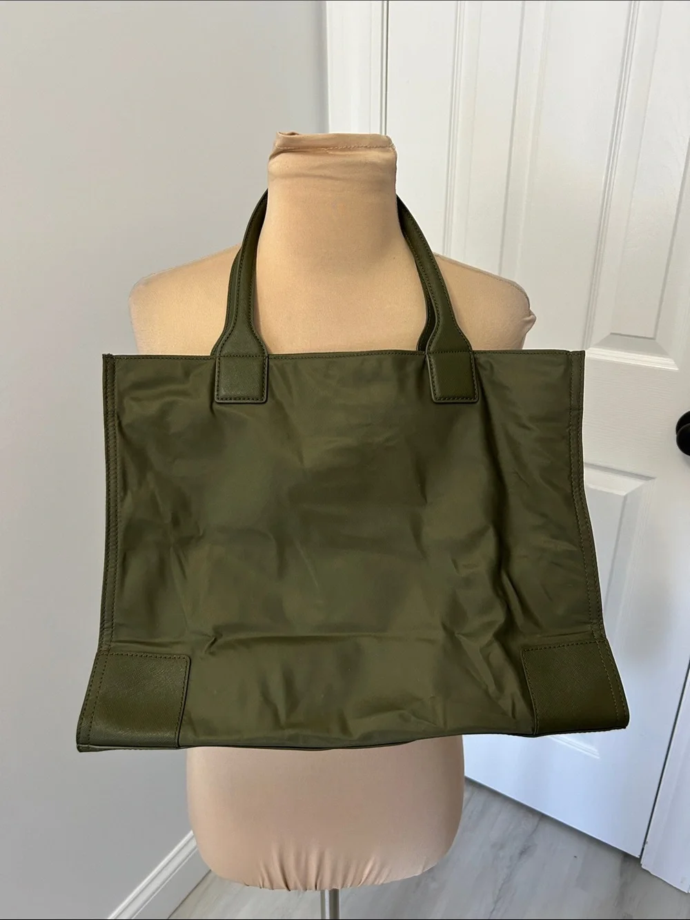 Tory Burch Ella Nylon Packable Tote Olive